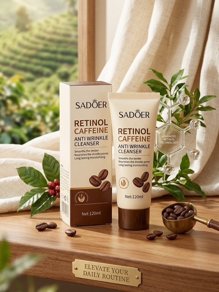 Limpiador facial retinol y cafeina