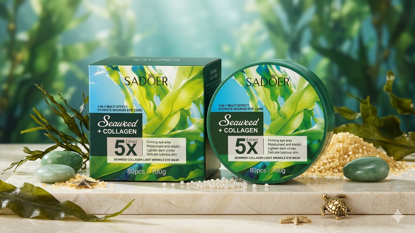 Parches de hidrogel para ojos extracto de perla y colageno